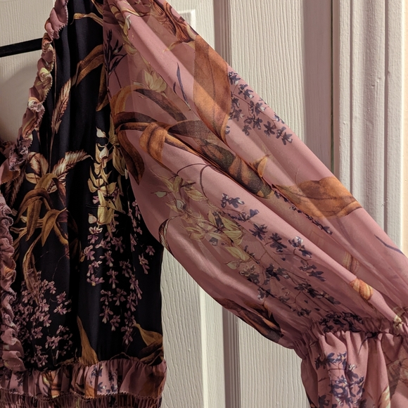 🆕WT Marchesa Notte Smocked Floral Mini Cocktail Dress - Picture 9 of 11